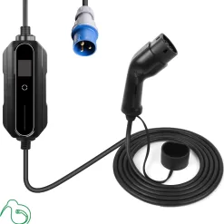 16a ev charger with caravan blue cee plug