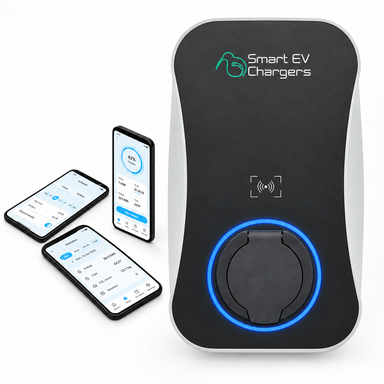 7.4kw single phase smart ev charger with type 2 socket