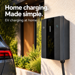 Smart ev wall chagrer mounted on a house