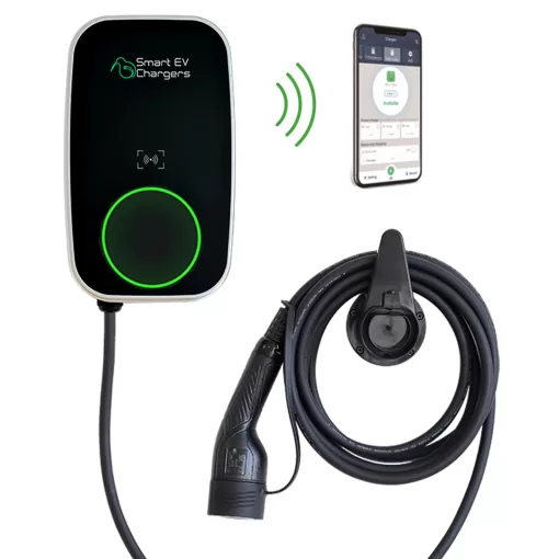 32a Smart EV charger with attached Type 2 cable and wifi