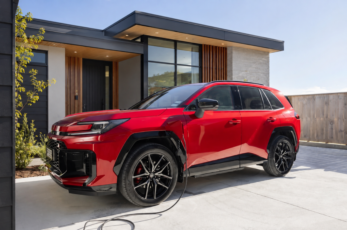 rav4 with modern house ev charging